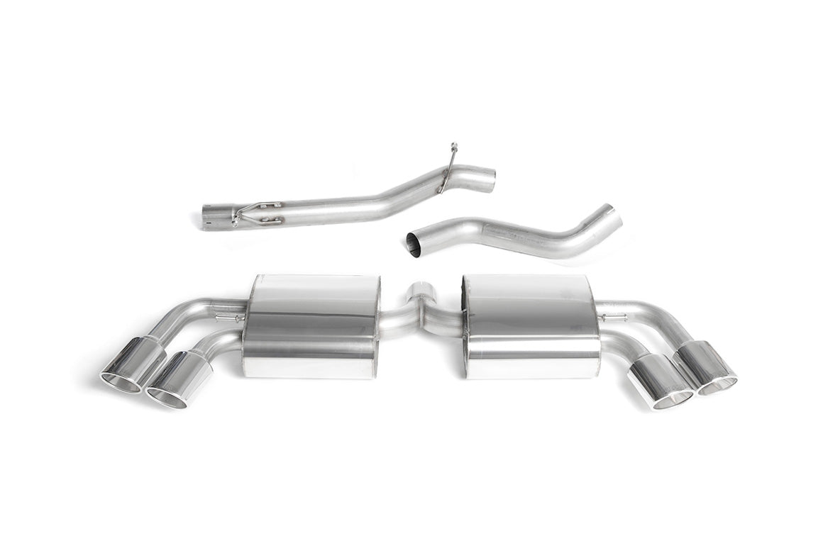 Audi TTS MK2 Quattro - Non-Resonated (Louder) Cat-Back Exhaust System with Quad Polished Trims