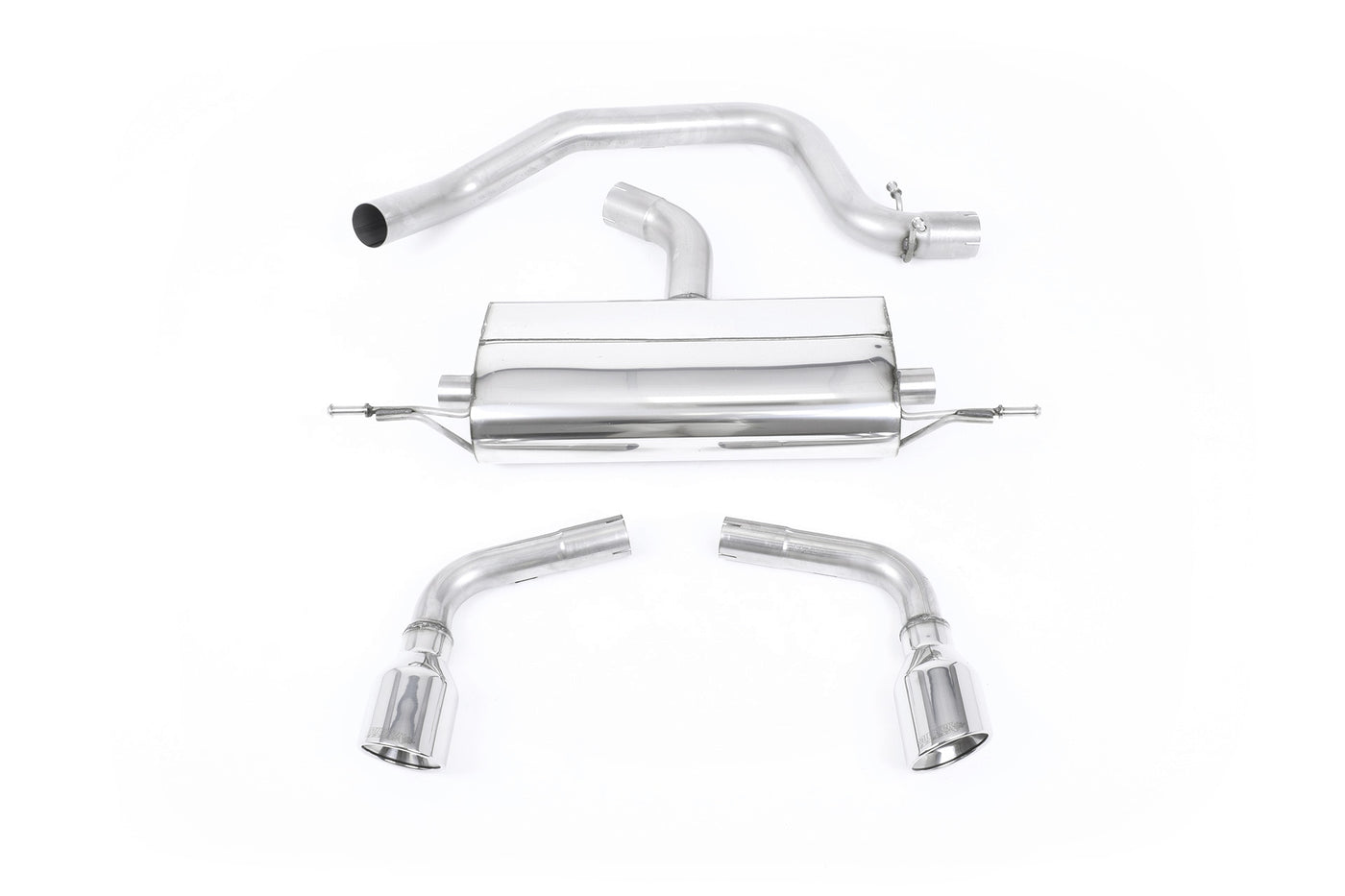 Audi TT MK2 2.0 2WD - Cat-Back Exhaust System with Dual Polished 100mm JET Trims (For 3.2 V6 Valance)