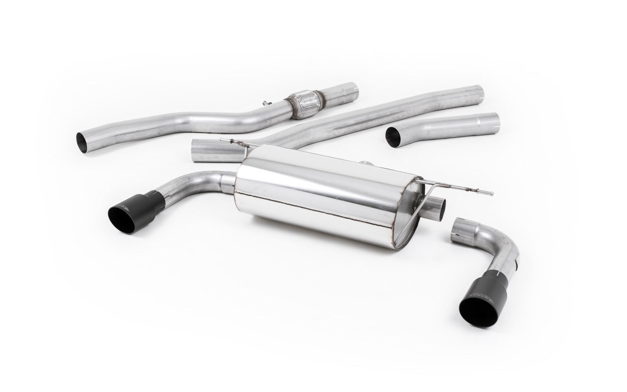 BMW 4 Series F32 428i Auto - Non-Resonated (Louder) Cat-Back Exhaust System with Cerakote Black Trims (For 435i M Sport Valance)
