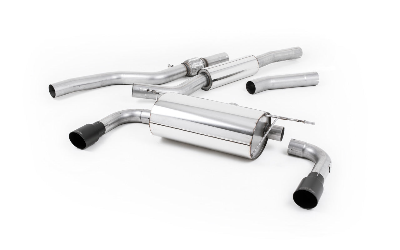 BMW 4 Series F32 428i Auto - Resonated (Quieter) Cat-Back Exhaust System with Cerakote Black Trims (For 435i M Sport Valance)