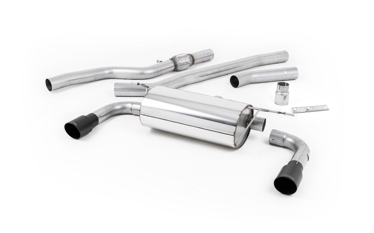 BMW 4 Series F32 428i Manual - Non-Resonated (Louder) Cat-Back Exhaust System with Cerakote Black Trims (For 435i M Sport Valance)