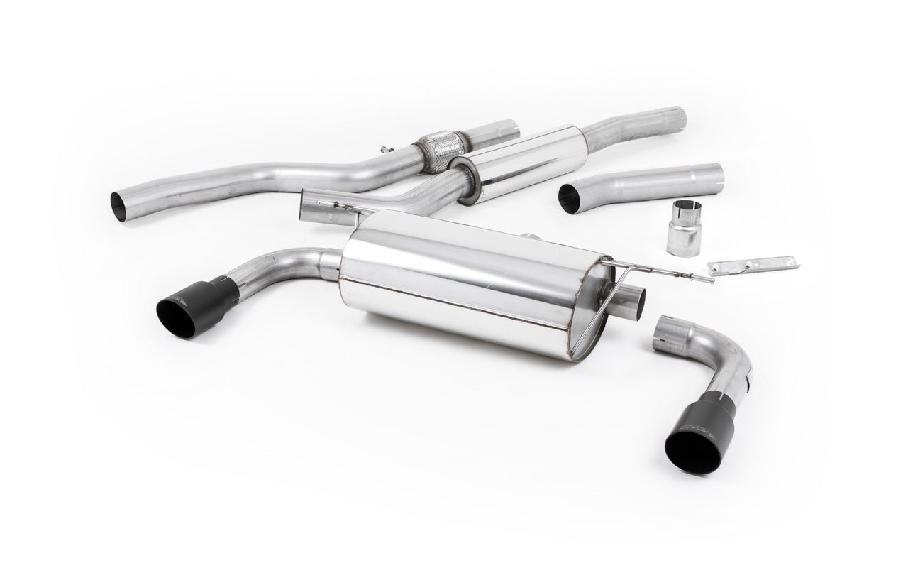 BMW 4 Series F32 428i Manual - Resonated (Quieter) Cat-Back Exhaust System with Cerakote Black Trims (For 435i M Sport Valance)