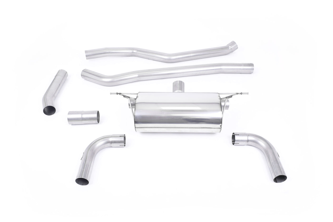 BMW F30 320i M Sport - Race Non-Resonated Cat-Back Exhaust System with Polished GT-90 Trims