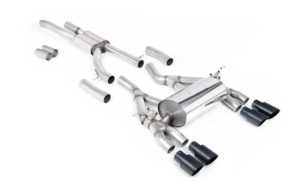BMW F80 M3/F82 M4 - Race (Louder) Cat-Back Exhaust System with Cerakote Black Trims