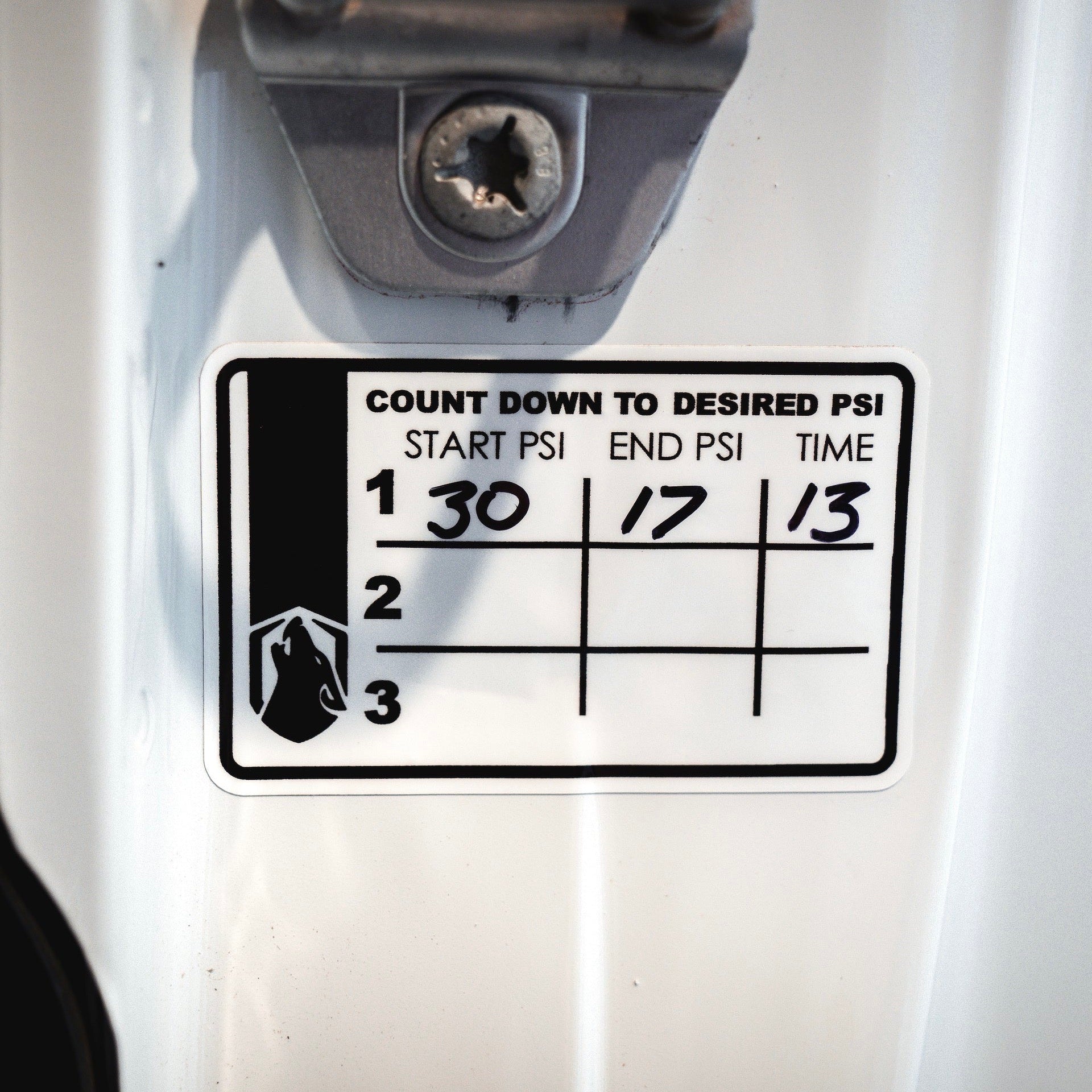 Time To Deflate decal applied to a vehicle
