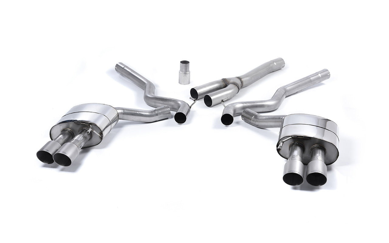 Ford Mustang 2.3 (S550 Fastback) - Non-Resonated (Louder) Cat-Back Exhaust System with GT-90 Titanium Trims (For Roush Valance)
