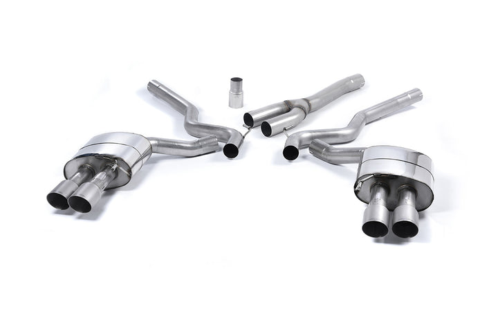 Ford Mustang 2.3 (S550 Fastback) - Non-Resonated (Louder) Cat-Back Exhaust System with GT-90 Titanium Trims (For Roush Valance)