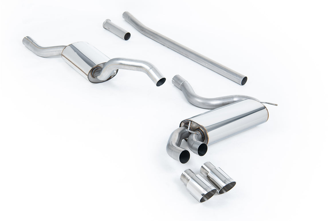 Audi Coupe UR Quattro 10V - Resonated (Quieter) Downpipe-Back Exhaust System with Polished OEM-Style Trims