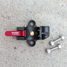 Top view of the APEX composite gauge snap mount showing the quick-release tabs