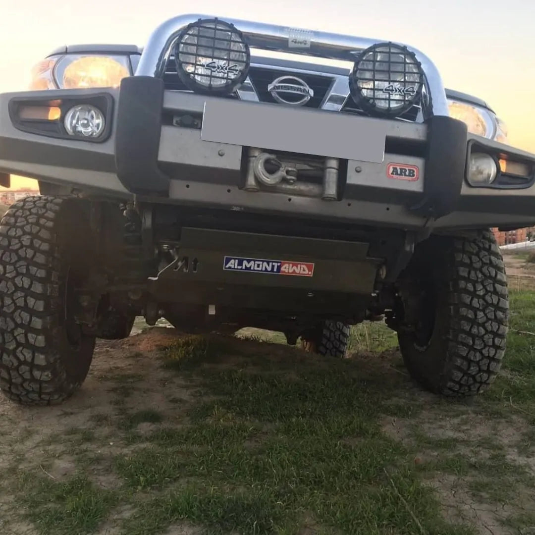 Almont 8mm duralumin front skid plate for Nissan Patrol GR Y61 with ARB bumper