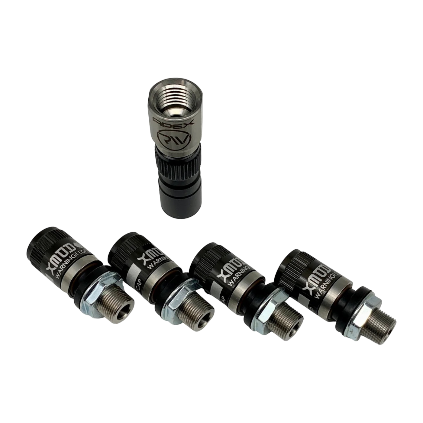 Close-up of the APEX RIV rapid inflation valve stem