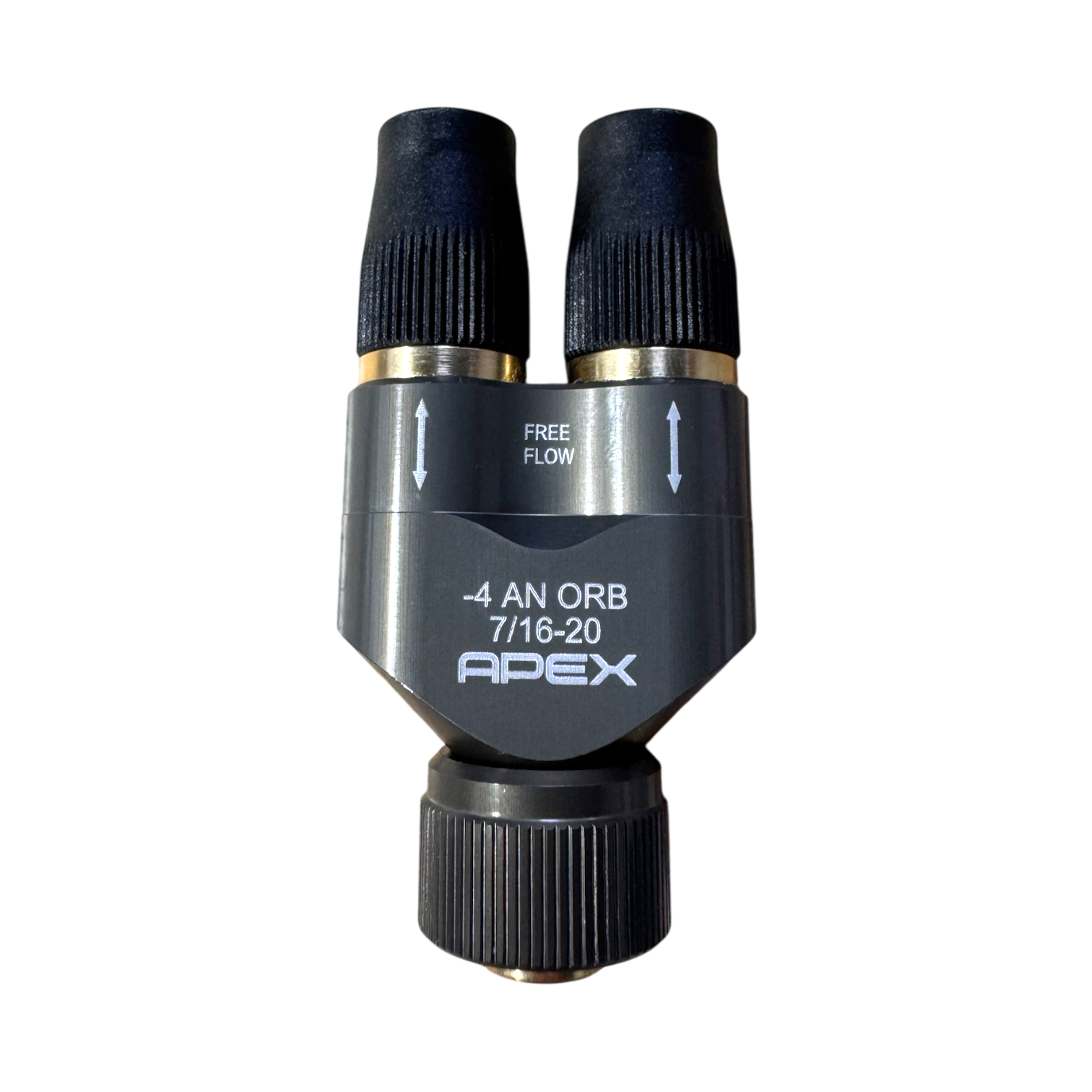 APEX Design USA quick connect Y fitting with twin 3/8 inch hose barbs