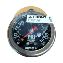 APEX gauge lens protector applied to a gauge face