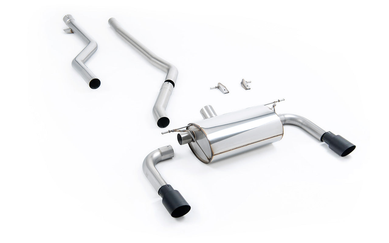 Race Non-Resonated (Loudest) Cat-Back Exhaust System with Black Cerakote GT-90 Trims (For M340i Valance)