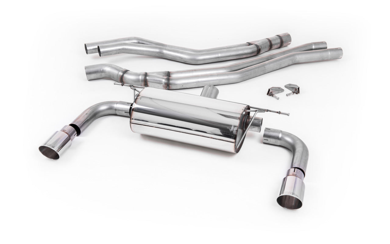 Resonated (Quieter) Cat-Back Exhaust System  with Polished GT-90 Trims