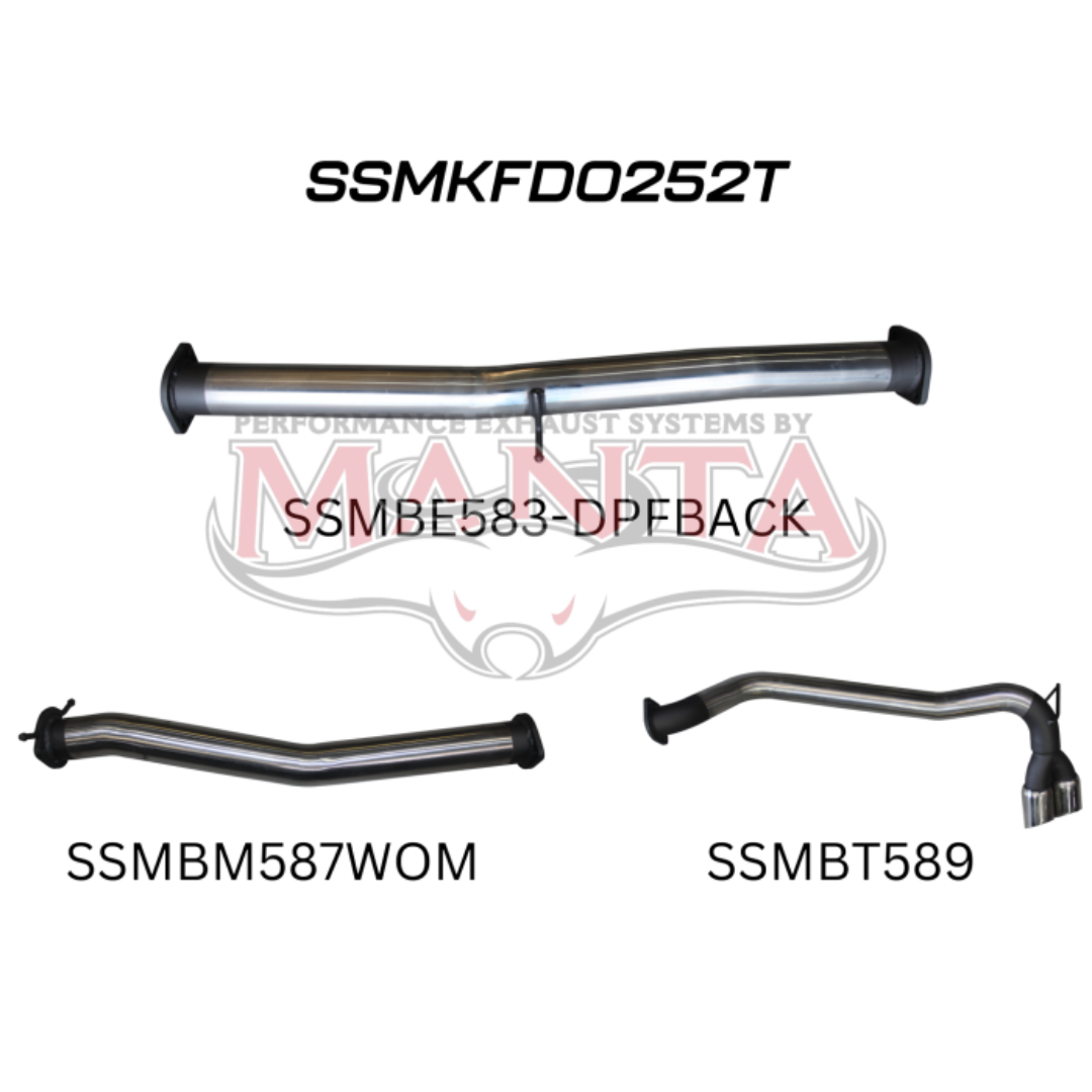 Manta Performance - Ford Ranger PX2 PX3 3.2L Diesel CRD 2016 - 2022 Exhaust System