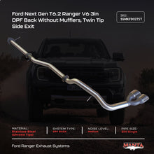 Manta Ford Ranger Next Gen T6.2 V6 3.0L 2022+ Twin Side Tipped Exit Exhaust (with DPF) – DPF-Back Performance Exhaust System