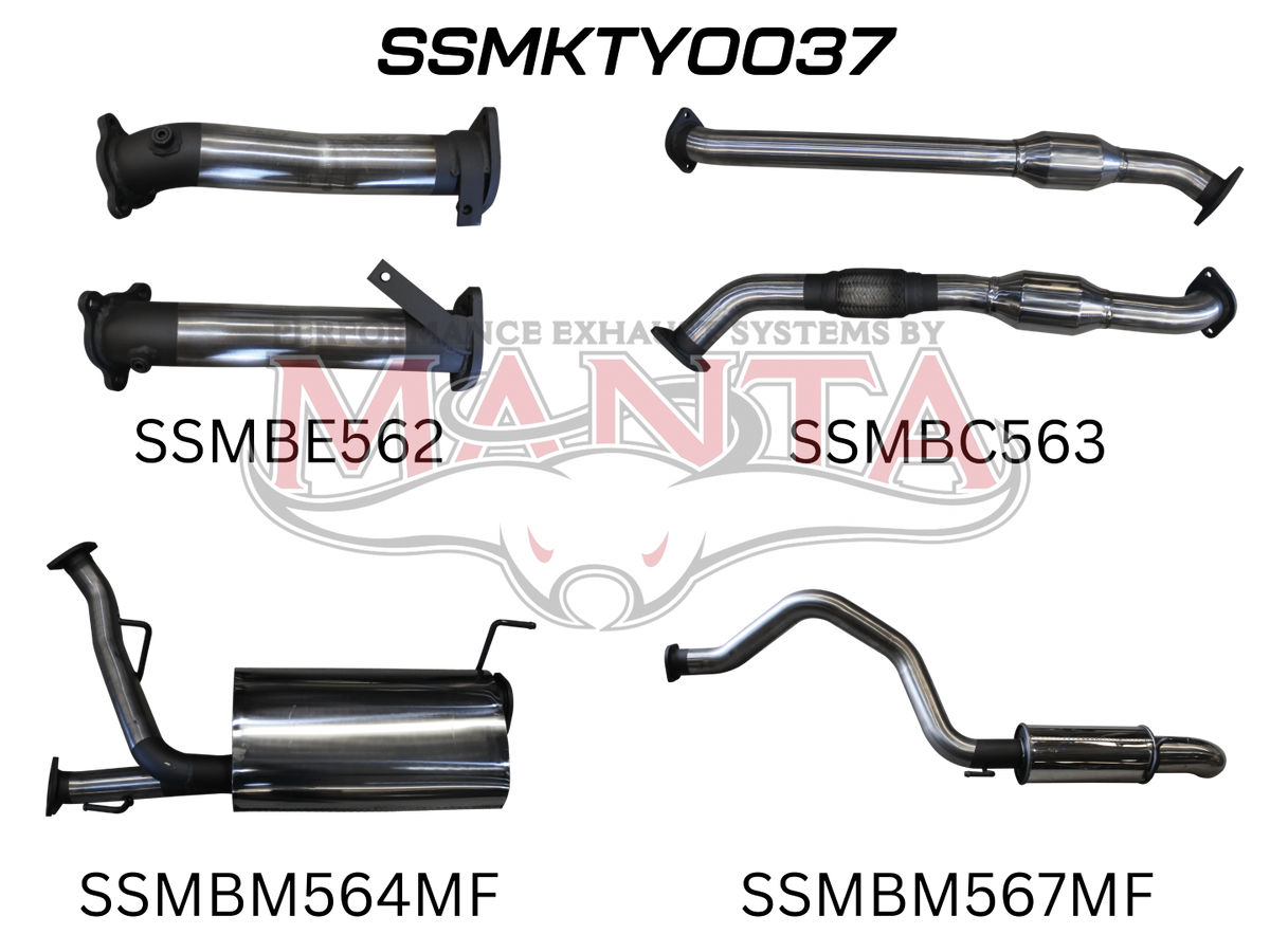 Manta VDJ200 Series Performance Exhaust Kit – Toyota Land Cruiser 4.5L V8 Wagon (2007–2015) Turbo-Back Upgrade