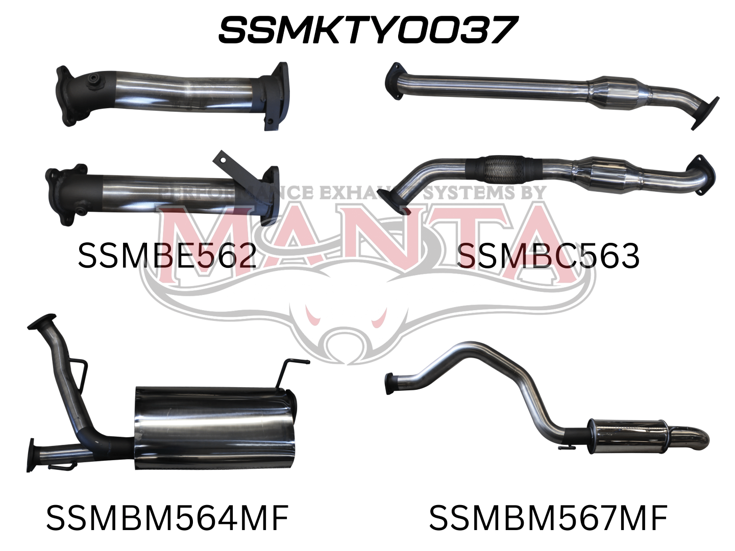 Manta Performance Exhaust Kit Toyota Land Cruiser VDJ200 Series 4.5L V8 Wagon (2007-2015)