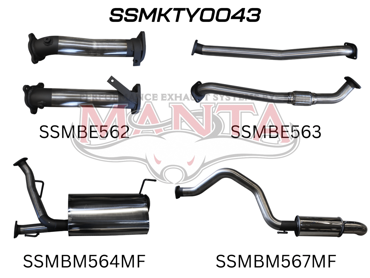 Manta VDJ200 Series Performance Exhaust Kit – Toyota Land Cruiser 4.5L V8 Wagon (2007–2015) Turbo-Back Upgrade