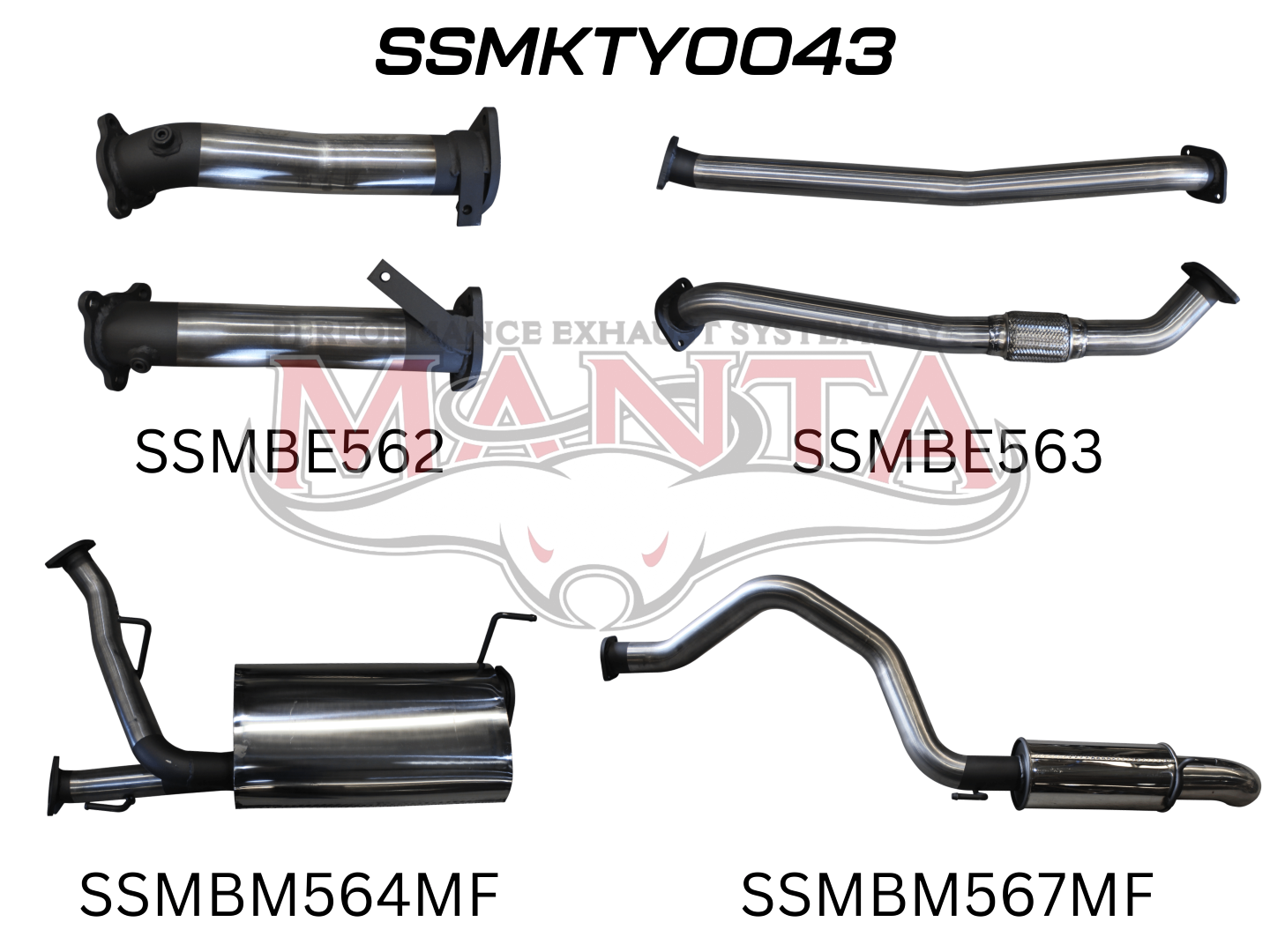 Manta Performance Exhaust Kit Toyota Land Cruiser VDJ200 Series 4.5L V8 Wagon (2007-2015)