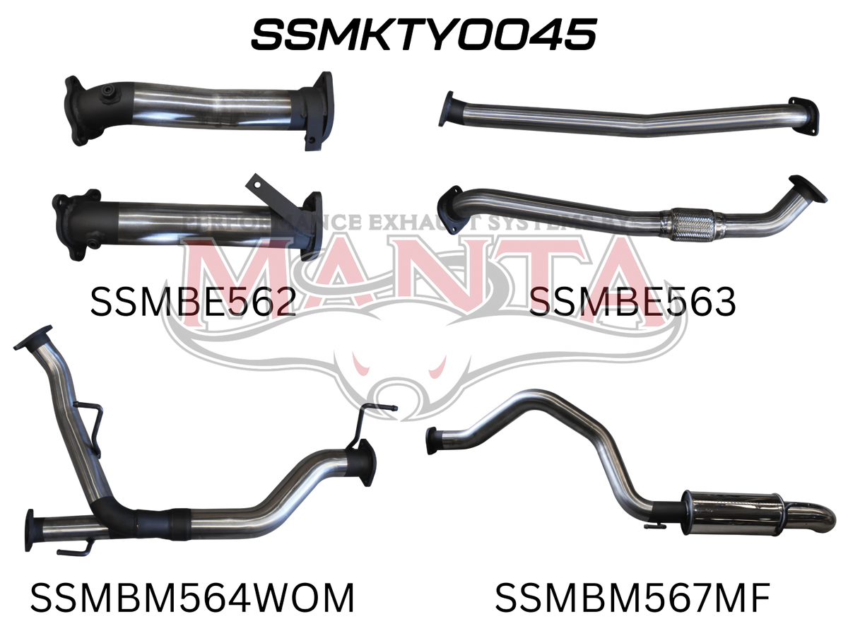 Manta VDJ200 Series Performance Exhaust Kit – Toyota Land Cruiser 4.5L V8 Wagon (2007–2015) Turbo-Back Upgrade