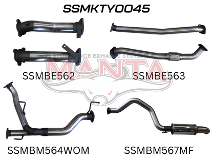 Manta Performance Exhaust Kit Toyota Land Cruiser VDJ200 Series 4.5L V8 Wagon (2007-2015)