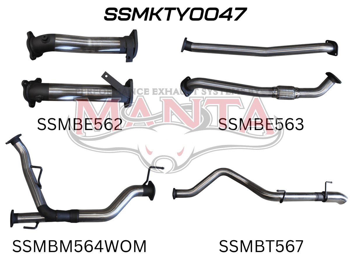Manta VDJ200 Series Performance Exhaust Kit – Toyota Land Cruiser 4.5L V8 Wagon (2007–2015) Turbo-Back Upgrade