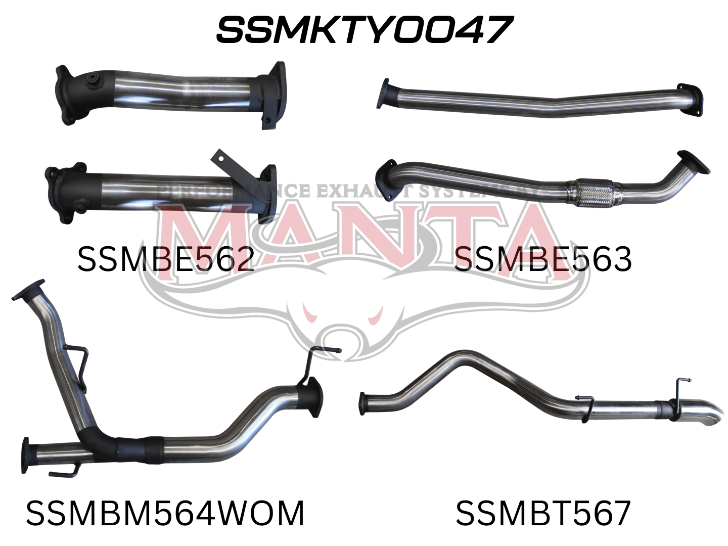 Manta Performance Exhaust Kit Toyota Land Cruiser VDJ200 Series 4.5L V8 Wagon (2007-2015)