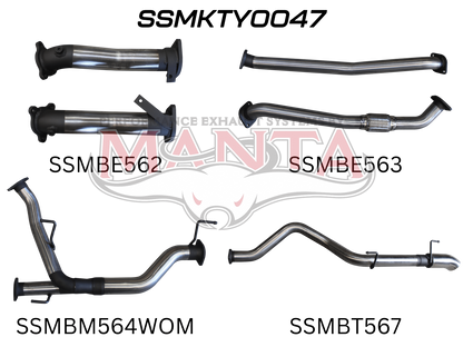 Manta Performance Exhaust Kit Toyota Land Cruiser VDJ200 Series 4.5L V8 Wagon (2007-2015)