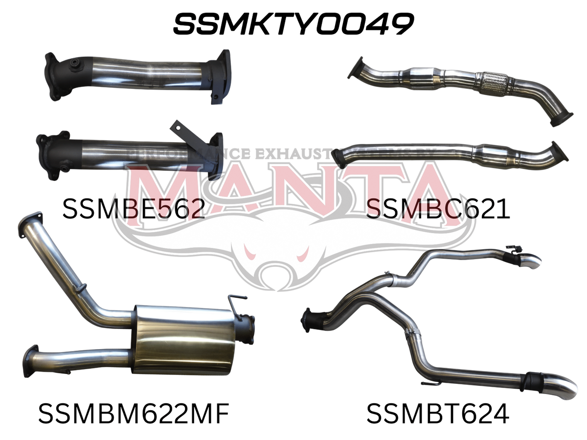 Manta VDJ200 Series Performance Exhaust Kit – Toyota Land Cruiser 4.5L V8 Wagon (2007–2015) Turbo-Back Upgrade