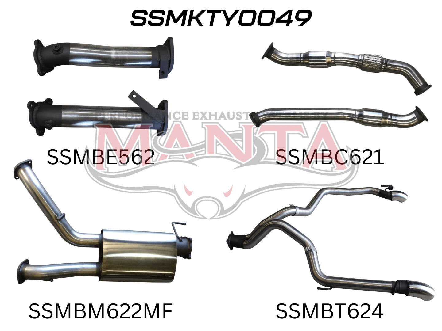 Manta Performance Exhaust Kit Toyota Land Cruiser VDJ200 Series 4.5L V8 Wagon (2007-2015)