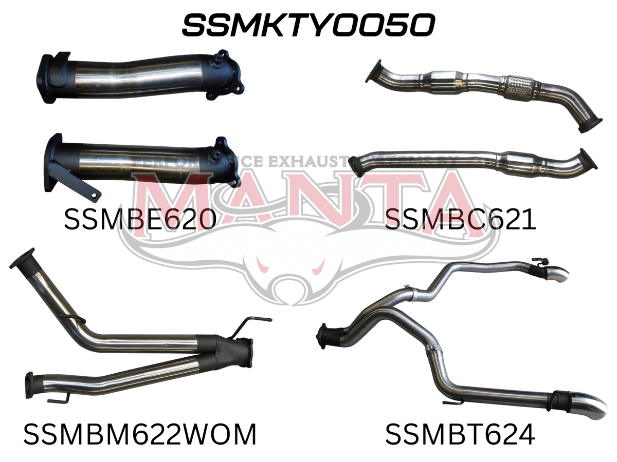 Manta VDJ200 Series Performance Exhaust Kit – Toyota Land Cruiser 4.5L V8 Wagon (2007–2015) Turbo-Back Upgrade