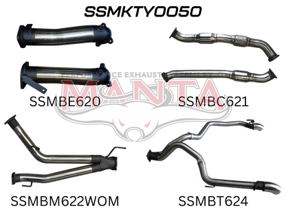 Manta Performance Exhaust Kit Toyota Land Cruiser VDJ200 Series 4.5L V8 Wagon (2007-2015)