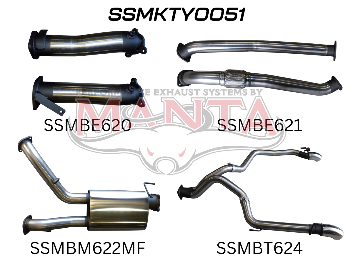 Manta VDJ200 Series Performance Exhaust Kit – Toyota Land Cruiser 4.5L V8 Wagon (2007–2015) Turbo-Back Upgrade