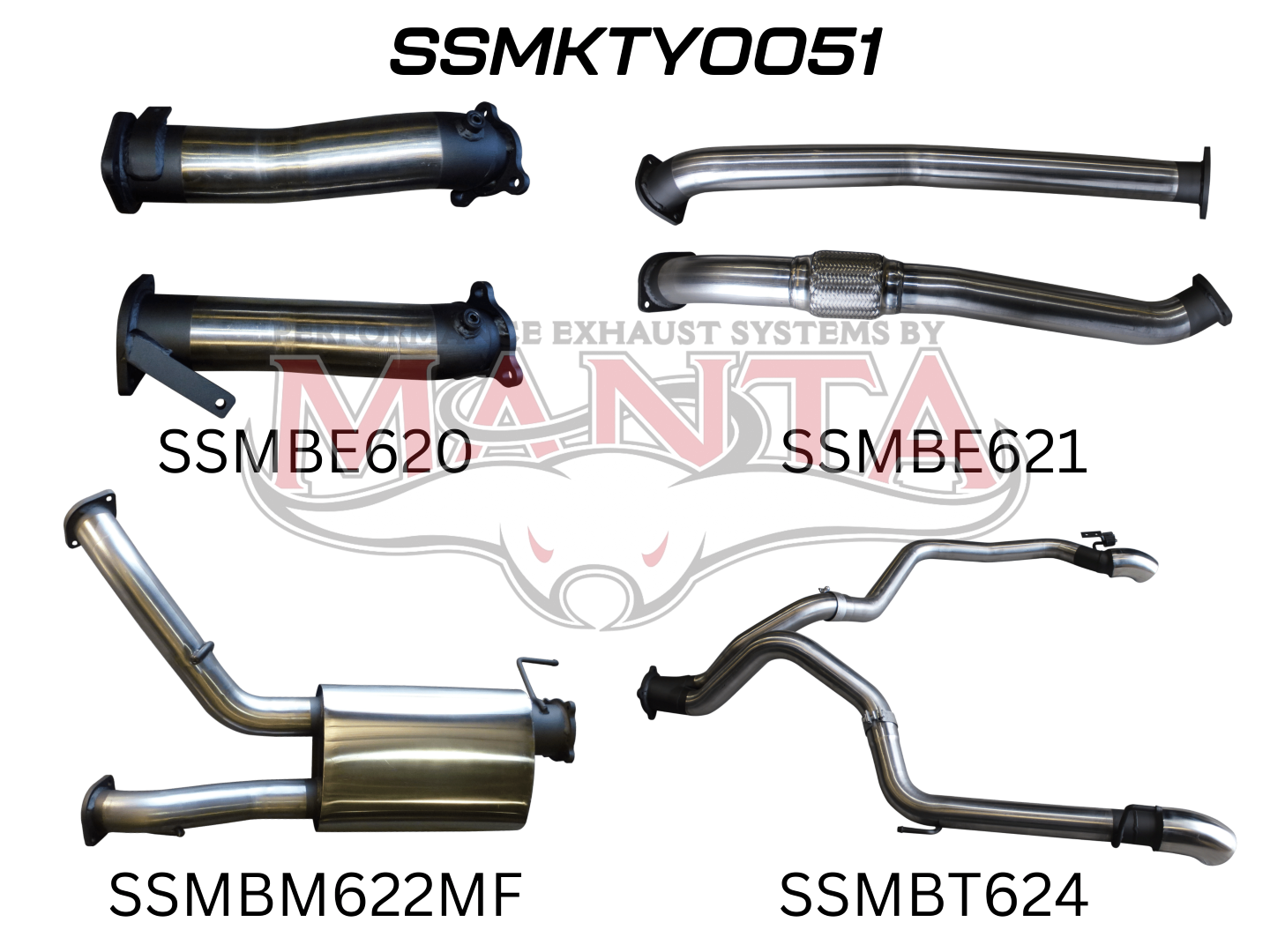 Manta Performance Exhaust Kit Toyota Land Cruiser VDJ200 Series 4.5L V8 Wagon (2007-2015)