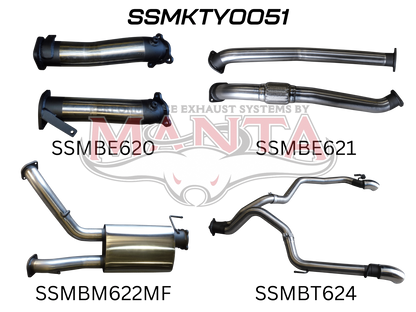 Manta Performance Exhaust Kit Toyota Land Cruiser VDJ200 Series 4.5L V8 Wagon (2007-2015)