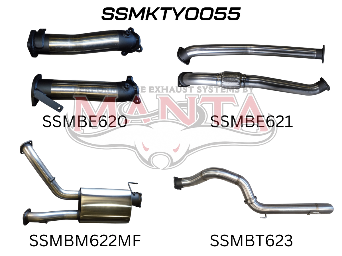 Manta VDJ200 Series Performance Exhaust Kit – Toyota Land Cruiser 4.5L V8 Wagon (2007–2015) Turbo-Back Upgrade