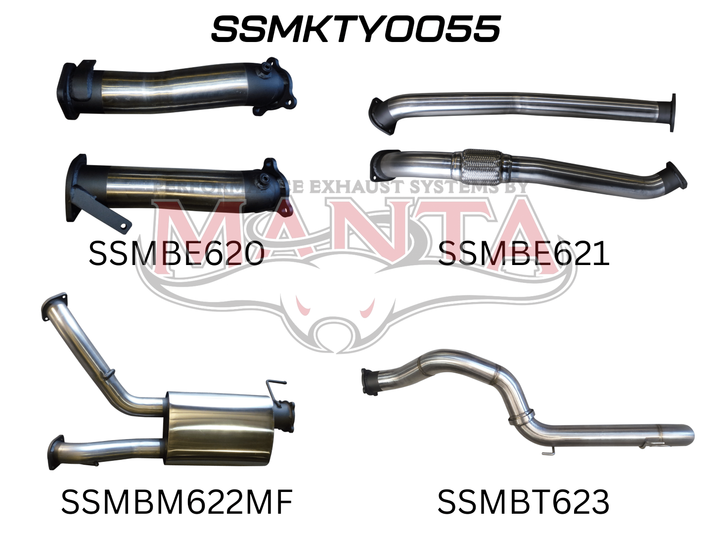 Manta Performance Exhaust Kit Toyota Land Cruiser VDJ200 Series 4.5L V8 Wagon (2007-2015)