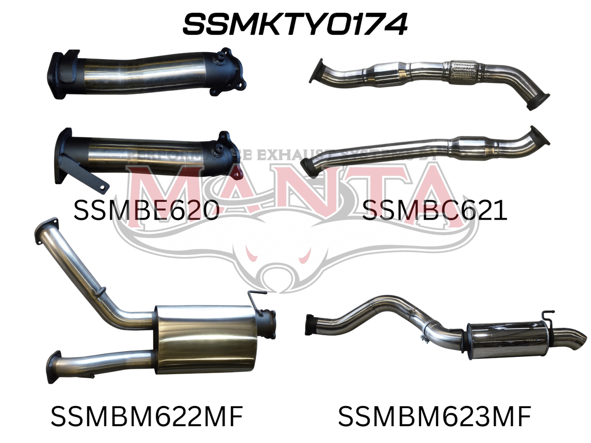 Manta VDJ200 Series Performance Exhaust Kit – Toyota Land Cruiser 4.5L V8 Wagon (2007–2015) Turbo-Back Upgrade