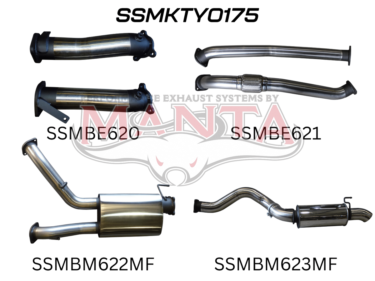 Manta VDJ200 Series Performance Exhaust Kit – Toyota Land Cruiser 4.5L V8 Wagon (2007–2015) Turbo-Back Upgrade