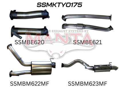 Manta Performance Exhaust Kit Toyota Land Cruiser VDJ200 Series 4.5L V8 Wagon (2007-2015)