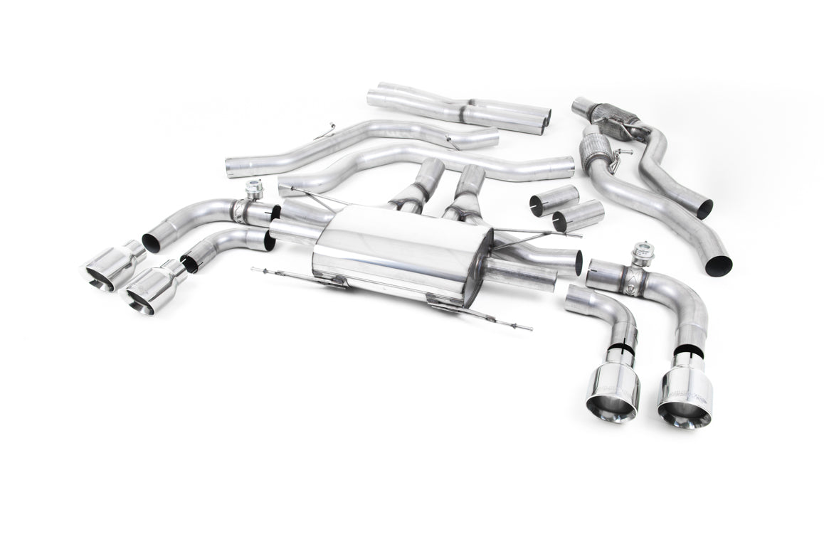 Alfa Romeo Giulia 2.9 V6 Quadrifoglio - Cat-Back Exhaust System with GT-100 Polished Trims - Valved
