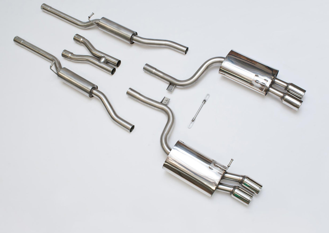 Audi S4 B7 - Resonated (Quieter) Cat-Back Exhaust System with Polished Trims
