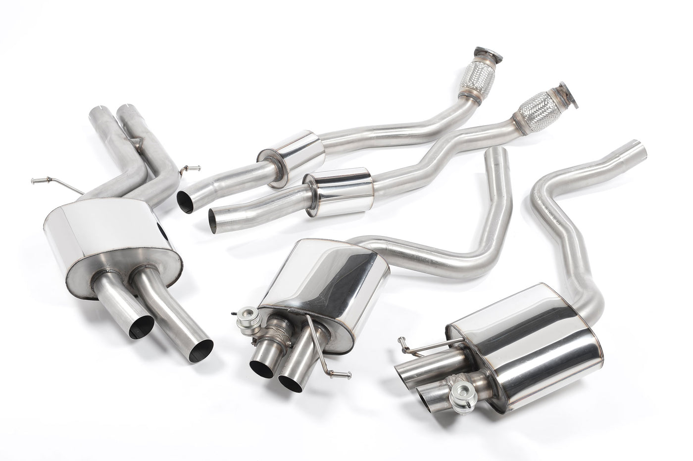 Audi RS5 B8 Coupe - Resonated (Quieter) Cat-Back Exhaust System - Uses OE Trims