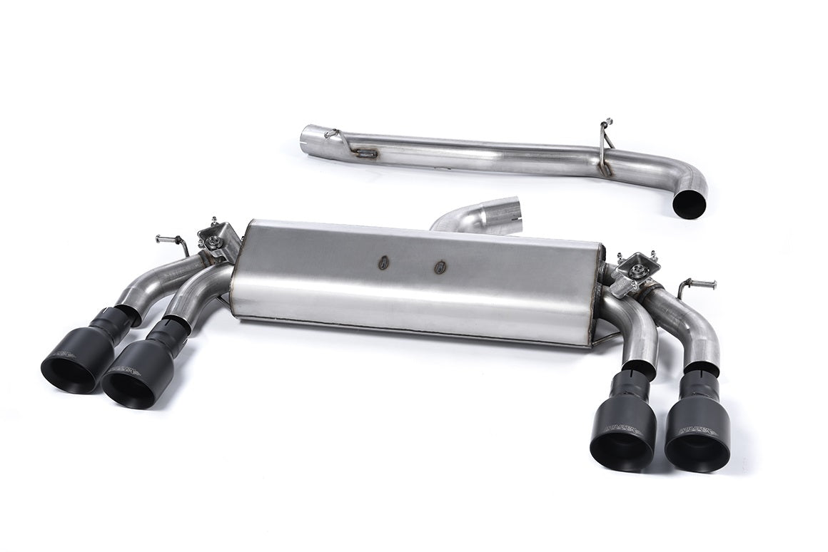 Audi S3 8V.2 - Non-Resonated (Louder) Cat-Back Exhaust System with Quad Round Cerakote Black Trims