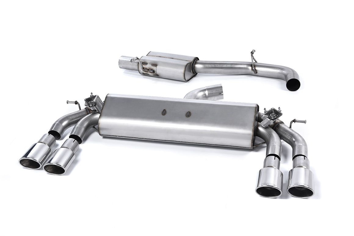 Audi S3 8V/8V.2 Sportback Non GPF - Resonated (Quieter) Cat-Back Exhaust System with Quad Oval Polished Trims