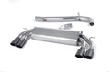Audi S3 8V/8V.2 - Non-Valved & Non-Resonated Cat-Back Race Exhaust System (Louder) with Quad Oval Cerakote Black Trims
