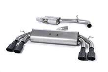 Audi S3 8V/8V.2 Sportback Non GPF - Non-Valved &amp; Resonated (Quieter) Cat-Back Race Exhaust System with Quad Oval Cerakote Black Trims