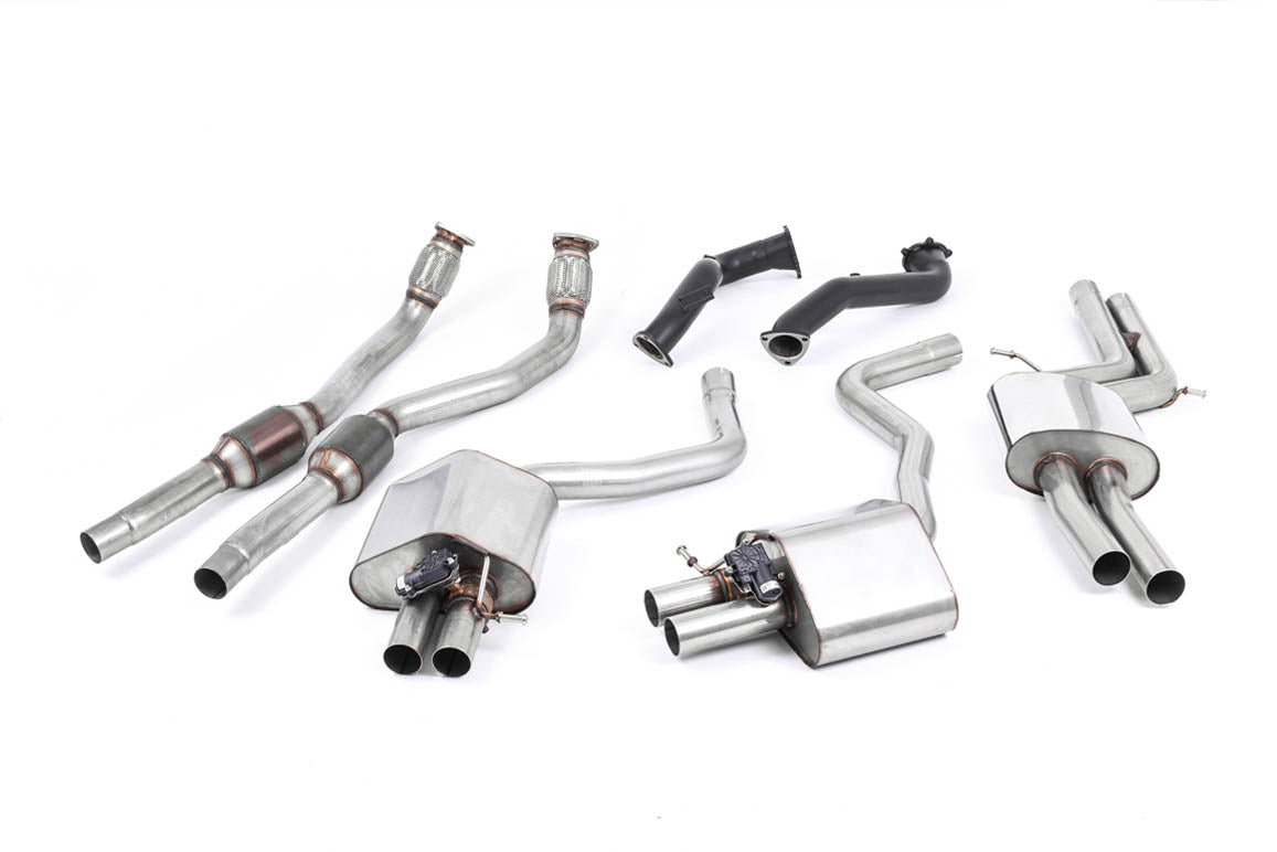 Audi RS6/RS7 C7 - Resonated (Quieter) Complete Exhaust System - Uses OE Tips